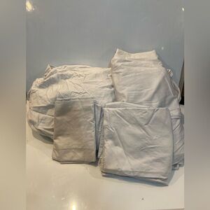 BROOKLINEN King Sheet Set 100% Cotton off white BEDDING NEW Flat Fitted 2 cases